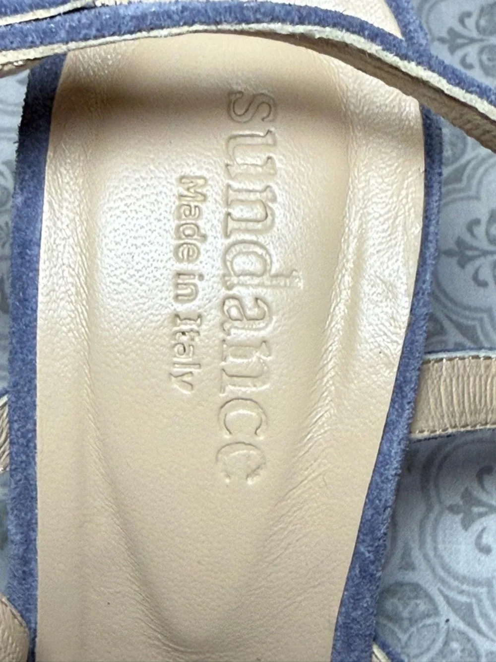 Sundance Women's Viloria Blue Leather Suede Heels size 38